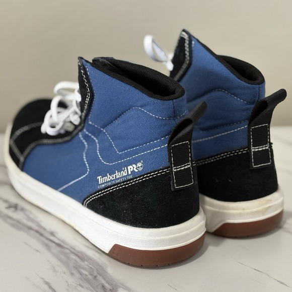 Timberland PRO Berkley Hi Mens 9.5 Black‎ Blue Composite Toe Sneaker Work Shoes - Picture 1 of 8